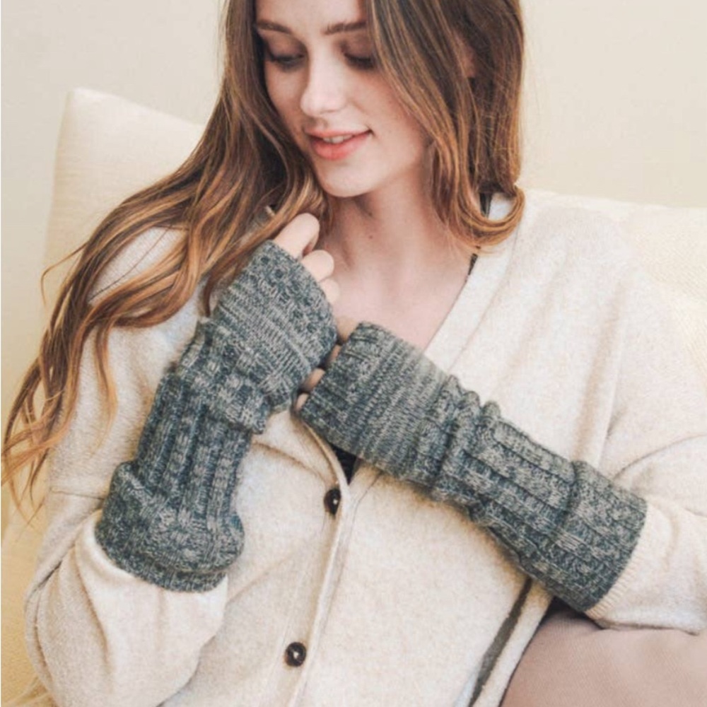 Ribbed Arm Warmers- gray